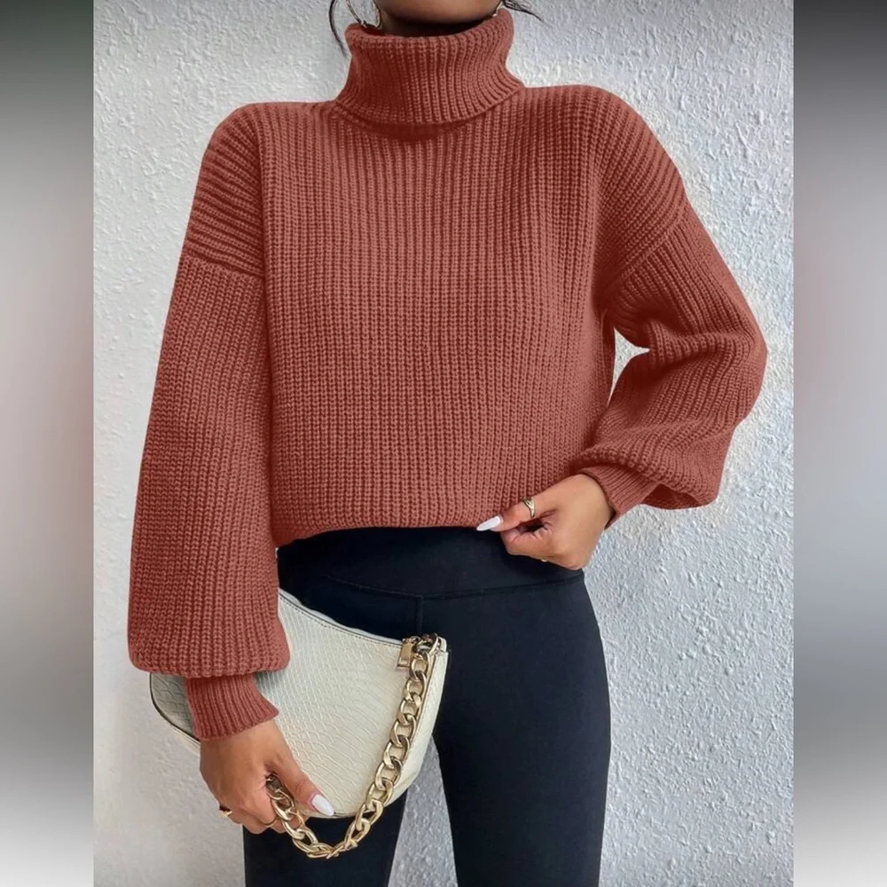 Dusty Rose Turtleneck Sweater